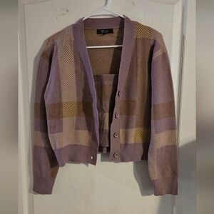 Elegant Women's Plaid Cardigan Sweater